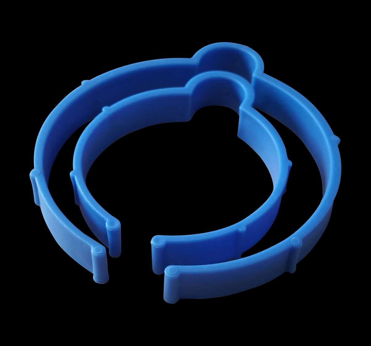 Blauwe plastic rolklemmen - set van 2